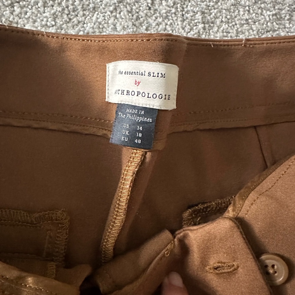 Anthropologie Tan Ankle Pants - Picture 7 of 8